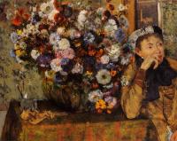 Degas, Edgar - A Woman Seated beside a Vase of Flowers